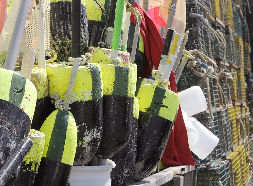 Buoys and traps are ready as lobstermen on Widgery Wharf in Portland begin to organize and repair their gear for what they hope will be a profitable season.