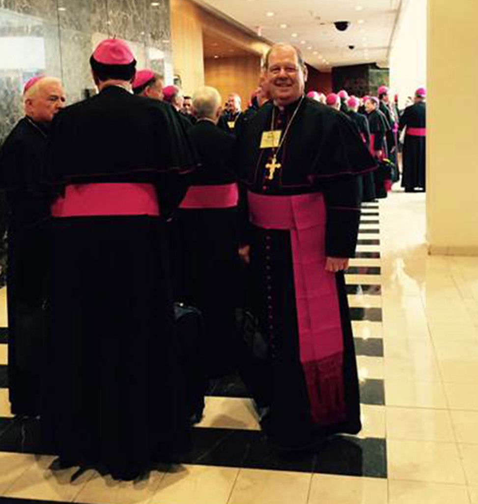 Bishop Robert P. Deeley of the Diocese of Portland stands with other bishops at St. Matthew's Cathedral in Washington, D.C., on Wednesday.