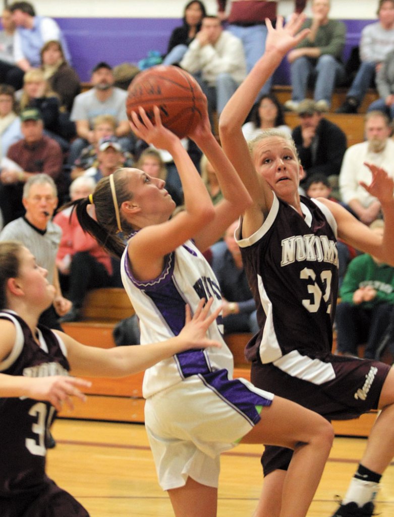 A SENIOR LEADER: Nokomis senior Kara Batchelder (32) does a lot of little things for the Warriors. She has quietly led Nokomis to a berth in the Class B state championship game, where the Warriors will face York at 7 p.m. Friday at the Bangor Auditorium.