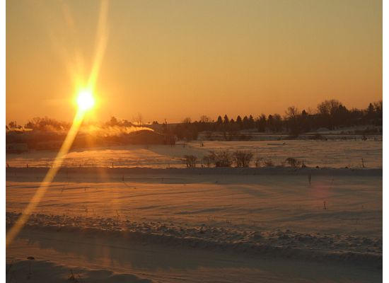 A North Dakota sunrise signaled the start of a good day of viewing America from the rails.