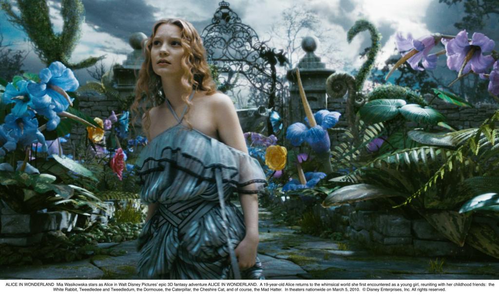Mia Wasikowska has the title role in “Alice in Wonderland,” directed by Tim Burton.
