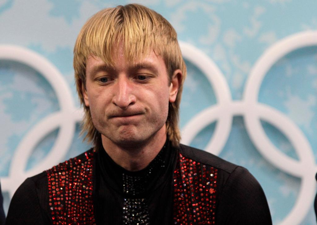 Russia's Evgeni Plushenko is see as he waits for his scores following his free program during the men's figure skating competition at the Vancouver 2010 Olympics in Vancouver, British Columbia, Thursday, Feb. 18, 2010. (AP Photo/David J. Phillip)