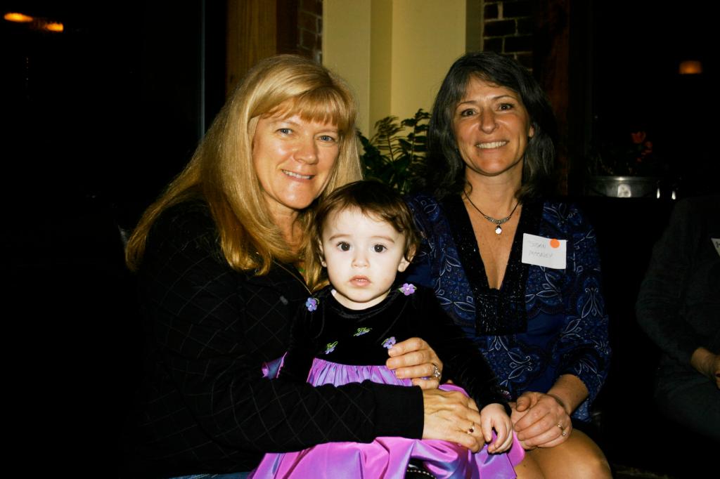Julie Gillies, her granddaughter Haylee Michaud and South Portland City Clerk Susan Mooney.