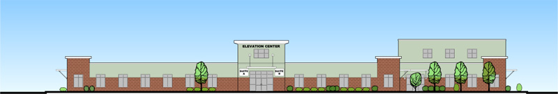 Artist's rendering of building as seen from Route 1.