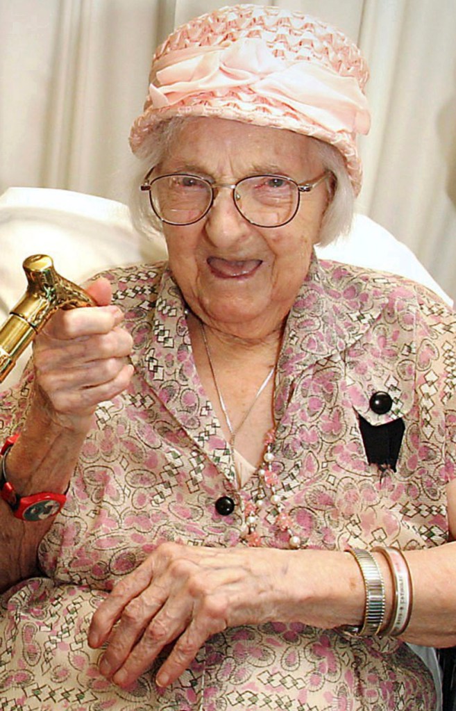 This May 17, 2006, file photo shows Mary Josephine Ray during her 111th birthday party in Westmoreland, N.H. She died Sunday at age 114.