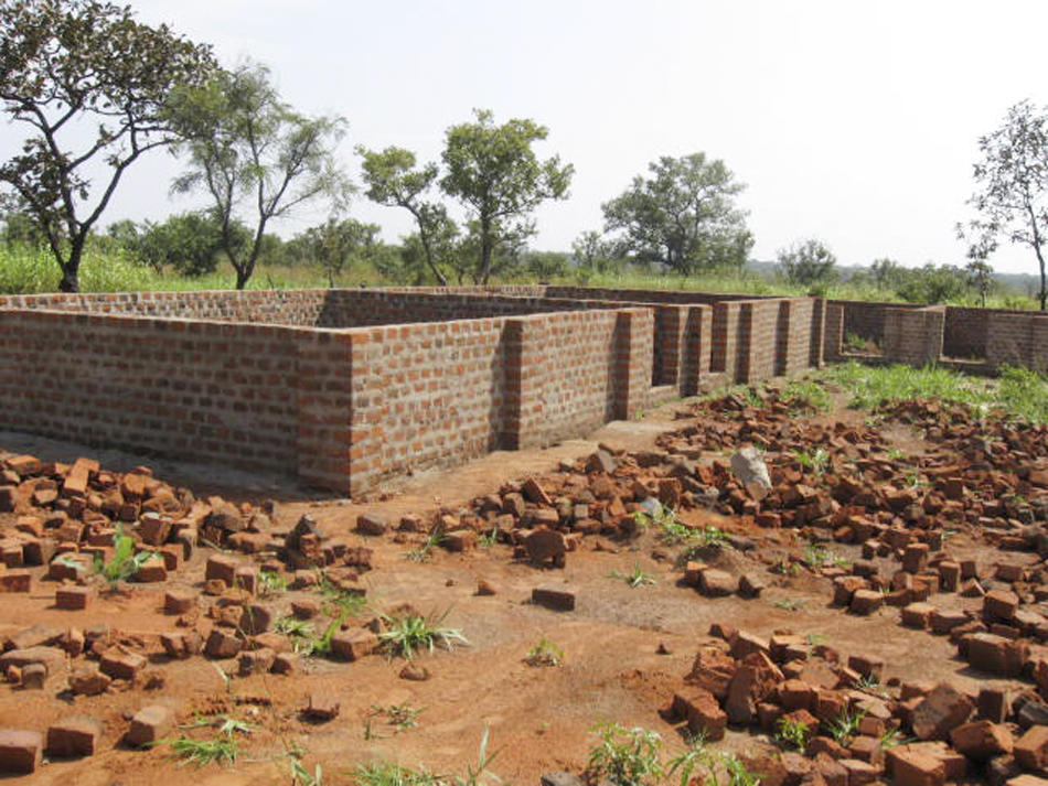 The foundation and walls of the ASERELA Maine Primary School in Kit, Sudan, were completed last summer. Portland’s Sudanese community hopes to raise enough money to finish the school this summer. Many children in the poor region have no schools to attend.