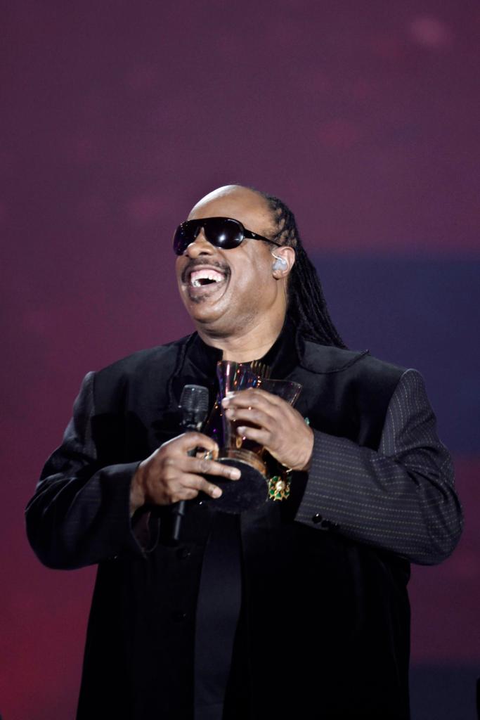 Stevie Wonder receives an honor award during the 25th Victoires de la Musique annual ceremony, France’s top music awards, Saturday in Paris.