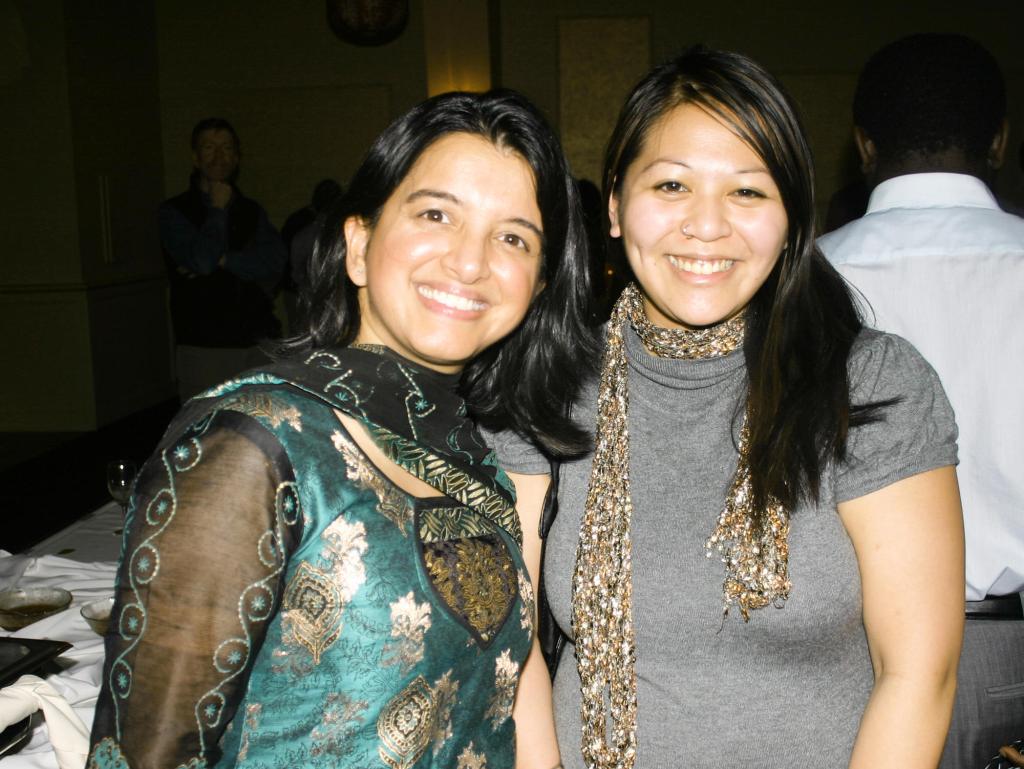Priya Natarajan of Deering High and Jenna Vendil of the Portland School Committee.