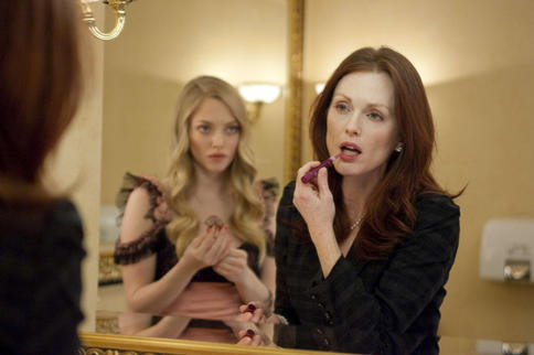 Amanda Seyfried and Julianne Moore conspire in the erotic drama “Chloe.”