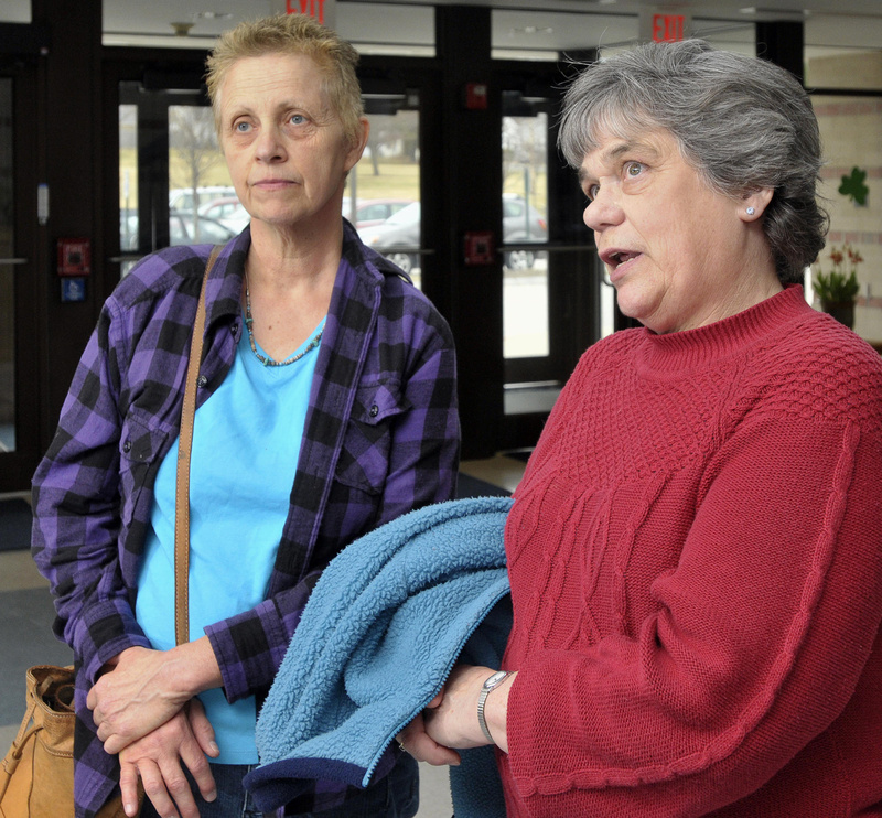 “It’s scary to listen to (the debate). Everybody has to have insurance,” said Toni Fizell, left. “I’m just going to look for something part time and pray that I stay healthy,” said Sharon Haskell, right.