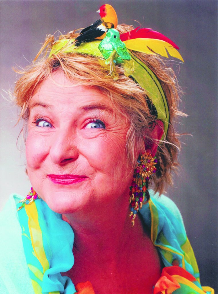 Karmo Sanders as Birdie Googins performs her comedy show Thursday.