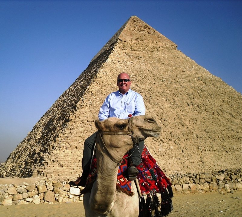 Westbrook Police Chief William Baker sees the sights in Egypt, where he recently presented a three-day workshop on international police standards.