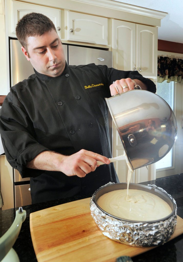 Tony Dominicus, a vocational coach at Pineland by day, is slowly but steadily building his side business, Bella Cheesecakes, out of a commercial kitchen in Westbrook. Flavors range from creamsicle and margarita to tiramisu and the maple bacon he made recently for a friend’s bachelor party.