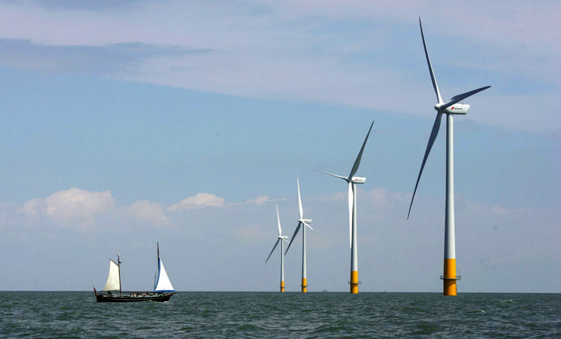 A vessel sails toward an offshore wind farm off the coast of Whitstable on the north Kent coast in southeastern England. U.S. Interior Secretary Ken Salazar has cleared the way for the nation's first offshore wind farm in Nantucket Sound.