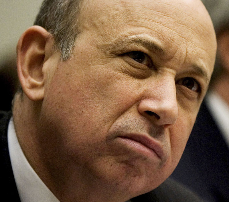 Goldman Sachs & Co. Chief Executive Officer Lloyd Blankfein testifies on Capitol Hill before the House Financial Services Committee in this 2009 file photo.