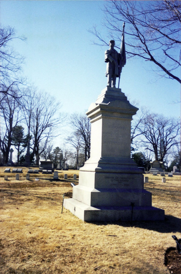 This Civil War monument, erected in 1895 in Portland's Evergreen Cemetery, is among nearly 150 Maine monuments pictured on the site.