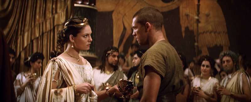 Alexa Davalos as Andromeda and Sam Worthington as Perseus in “Clash of the Titans,” a 3-D update in which the heroes, no longer garbed in fluffy white togas, battle gods and monsters in a dark, gritty world.