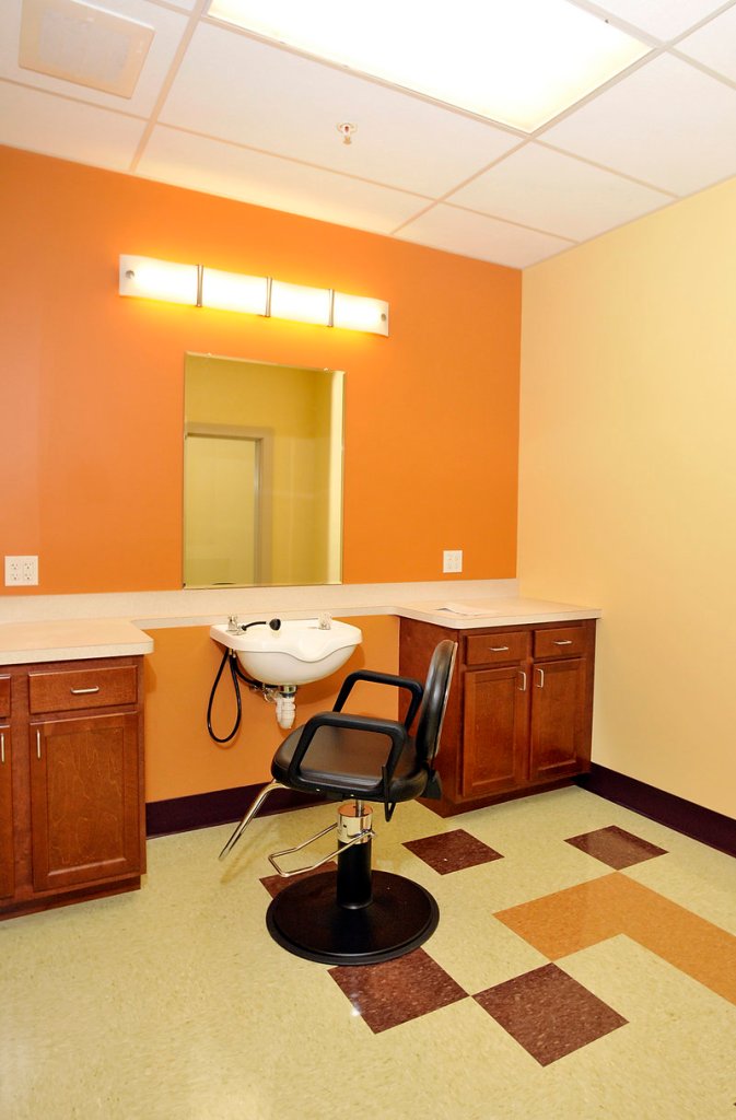 The basement at Florence House has a hair salon for visiting hairdressers to make house calls.