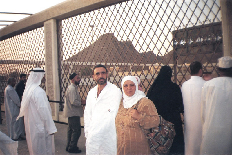 Lebanese TV psychic Ali Sibat, convicted of witchcraft and facing possible beheading, poses for a photograph with his wife at an unknown location in Saudi Arabia.