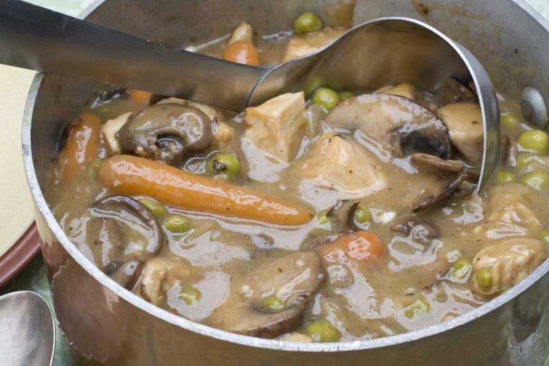Chicken Marsala stew with spring vegetables is deservedly a winter standard, but it also rates a place on a spring dinner table, avoiding a long simmer while still keeping flavor big.