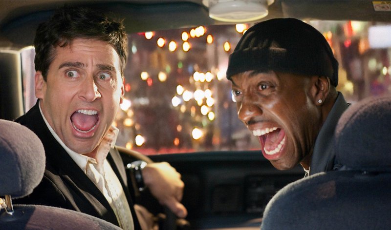 Steve Carell, left, and J.B. Smooye face the bad guys in the comedy, Date Night."