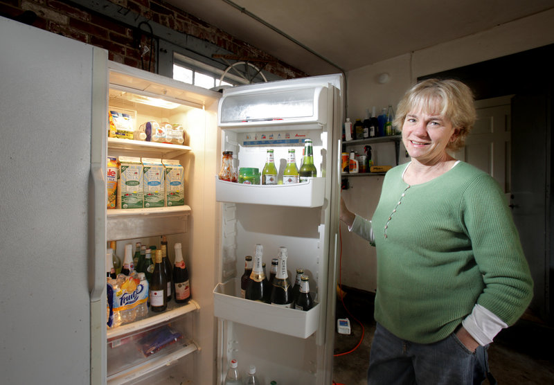 Like many Mainers, Jane Batzell of South Portland loves having a second refrigerator and uses it to store extra milk and other drinks for her family.