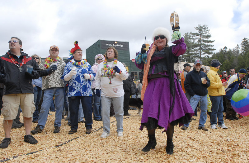 Sandy Clendenny of Providence, R.I., dances as the Ba Ha Brothers band entertains the crowd on Saturday.