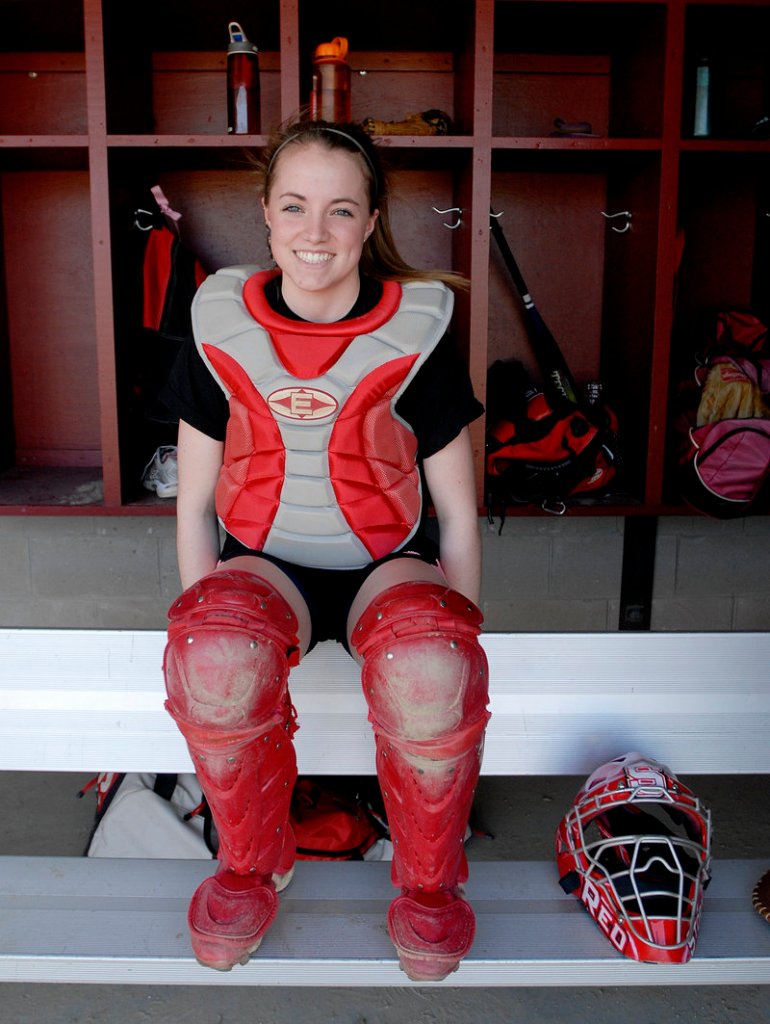 Heather Carrier of Scarborough has the confidence of her coach to call pitches, and the personality and talent to help carry her softball team no matter the situation. Scarborough is defending the Class A state title.