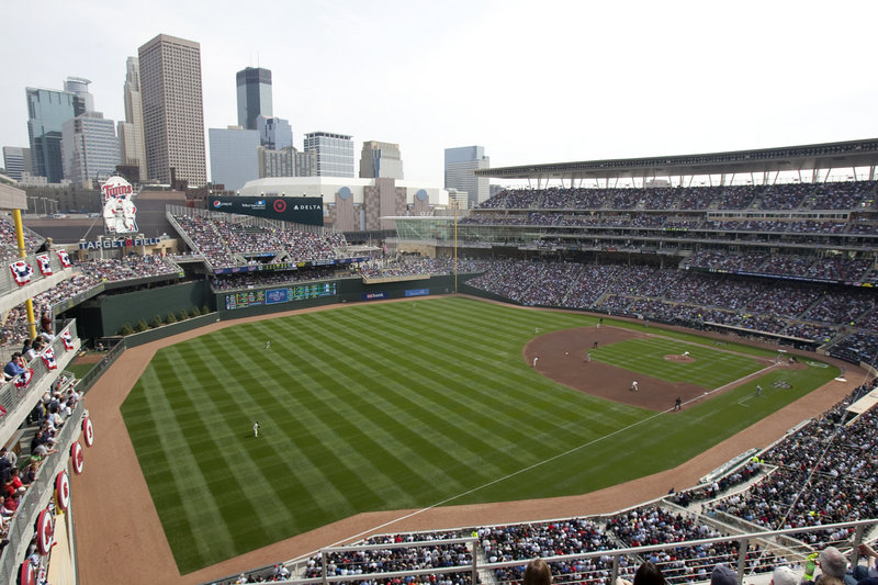 No dingy dome, not this cozy new ballpark that’s now home to the Twins. And the first regular-season game at Target Field was a huge success, with blue skies, comfy temps for Minneapolis, and a win – 5-2 over the Red Sox.