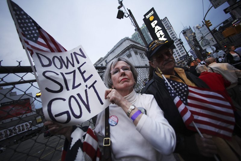 Tea party protests, like this Tax Day event in New York, are just part of a growing anti-government sentiment in the U.S.