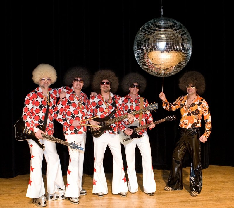 Music director Robert Moody, at right, and the Portland Symphony Orchestra are joined by the disco party band Motor Booty Affair for two concerts this weekend.