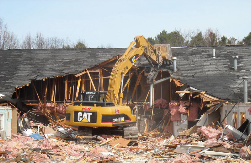Demolition is under way at the site of the former Viking nursing home in Cape Elizabeth. Woodlands Assisted Living of Cape Elizabeth expects to open Evergreen Memory Care around October.