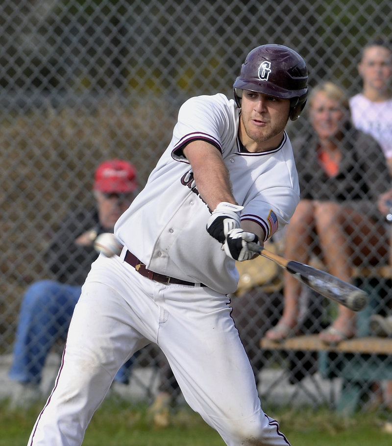 Sam Thompson not only was sharp on the mound Thursday for Greely but also delivered on offense, including a single to start off a four-run third inning. The Rangers came away with a 10-1 victory against Gray-New Gloucester.