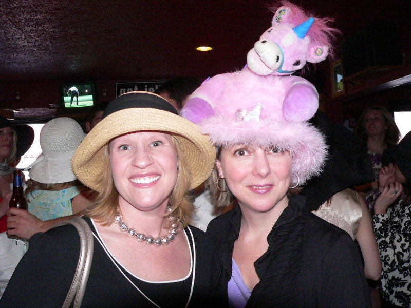 Saturday's Kentucky Derby parties will be filled with hats – both classic and funny – as Lisa Fraley and Heather Jury showed at last year's Junior League Derby Day Party.