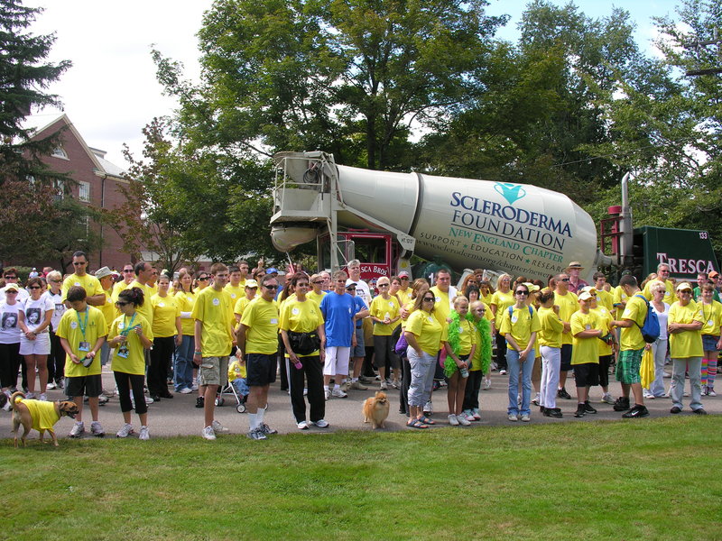 This scene is from a previous Sclerodoma Association walk held in New England.