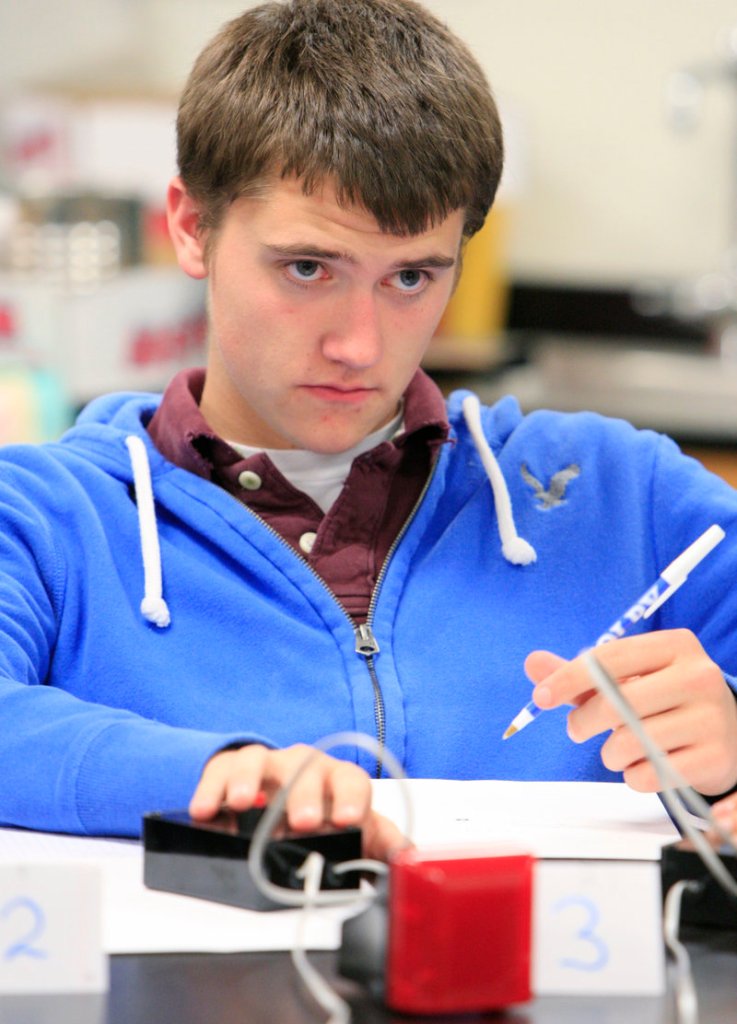 Tyler Evers is one of five Falmouth High School seniors who will compete in the National Science Bowl.