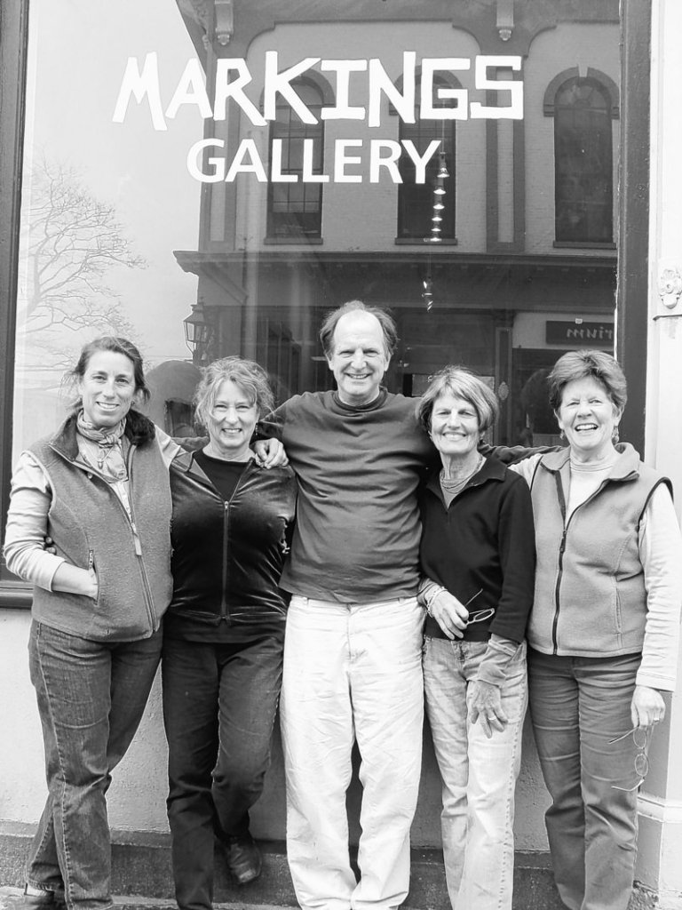 Markings Gallery owners (from left) Nanne Kennedy, Judith Barker, Monty Smith, Nan Kilborn-Tara and Natasha Kempers-Culen.