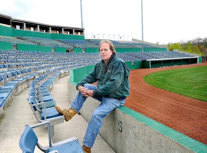 Paul Crossman volunteered 40-60 hours each week to renovate The Ballpark in Old Orchard Beach to ready it for the United States Collegiate Athletic Association national tournament May 10-14. “We’re down to a punch list,” he said.