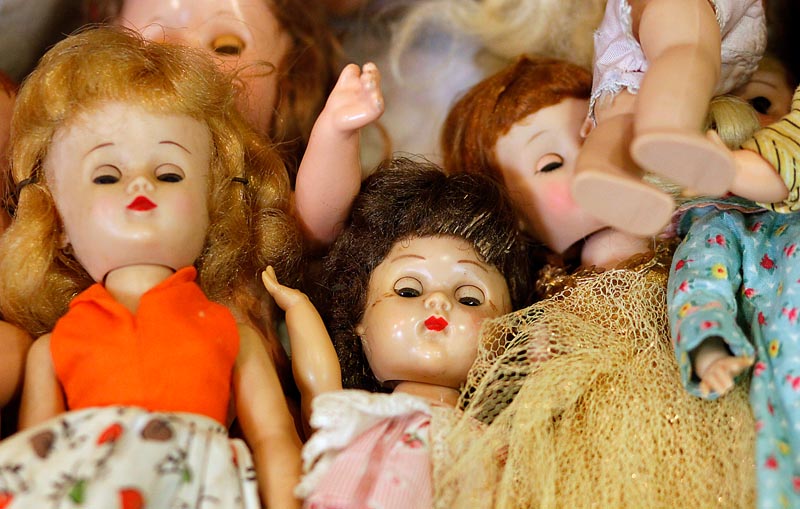 These are some of the dolls that were sold over the weekend at the Antique Toy and Doll Buying Show at the Clarion Hotel in Portland. The event started Saturday and continues through Wednesday.