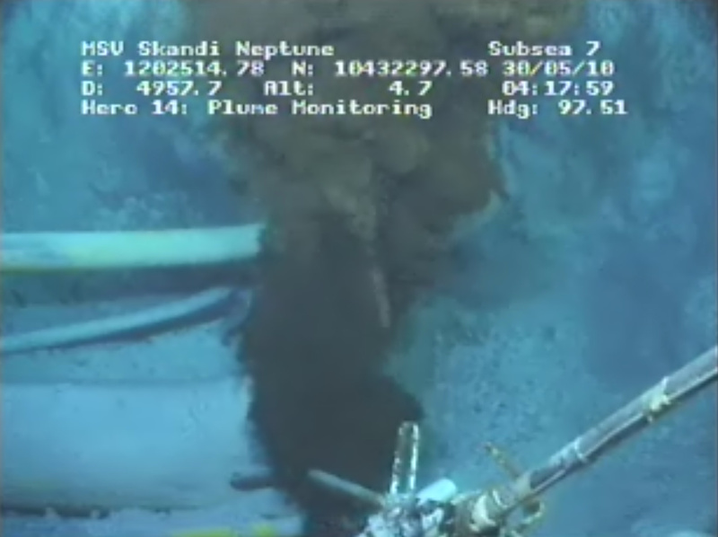 This image made from video released by British Petroleum (BP PLC) shows the gushing oil well in the Gulf of Mexico today. The most ambitious bid yet for a temporary fix ended in failure Saturday when BP said it was unable to overwhelm the broken well with heavy fluids and junk. The company determined the "top kill" had failed after it spent three days pumping heavy drilling mud into the crippled well 5,000 feet underwater.
