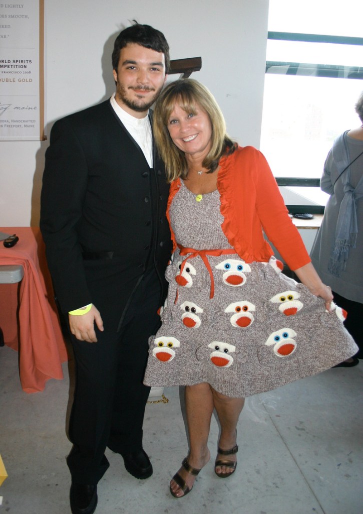 Tim Karu and his mother Candace Pilk Karu, who is the chair of the trustees and the goddess of sock monkey dresses.