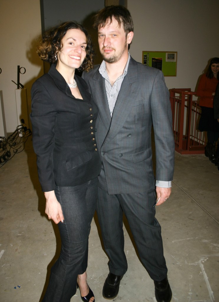 Lauren Fensterstock, interim director of MECA's Institute of Contemporary Art, and Aaron Stephan.