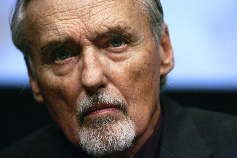 American actor and director Dennis Hopper, shown here in an October 2008 photo, died today at his Venice, Calif., home. He was 74. Her had been suffering from prostate cancer.