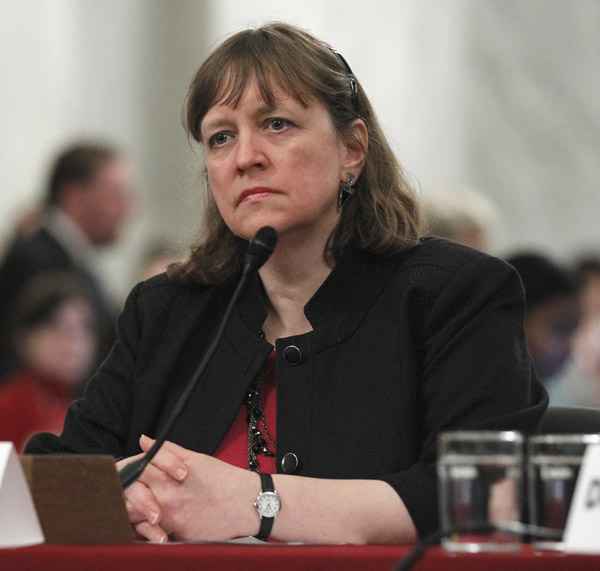 Elizabeth Birnbaum, director of the Minerals Management Service is seen on Capitol Hill in this May 18 file photo.