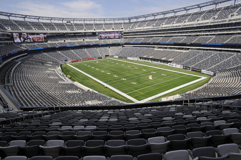 A view of the field of the new $1.6 billion Meadowlands Stadium, home of the New York Giants and the New York Jets football teams in East Rutherford, N.J.