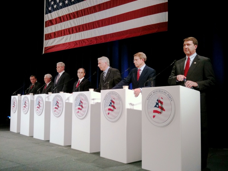 The seven Republican candidates for governor debate at the Portland Expo tonight.