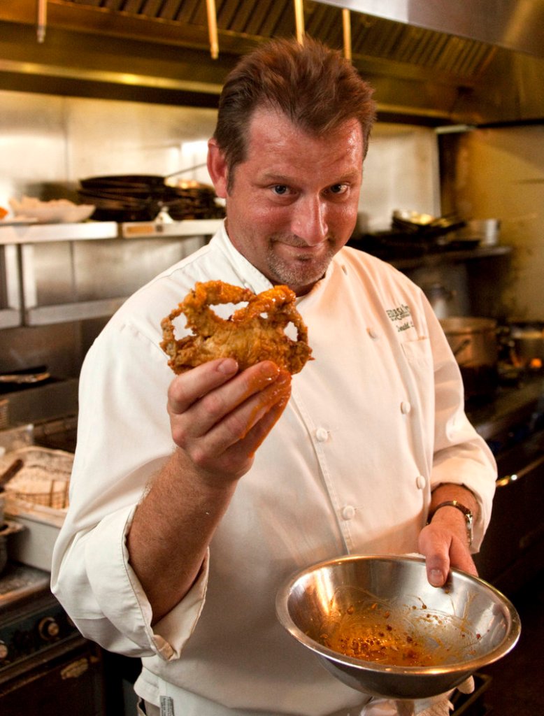Contemporary Southern cooking has moved well beyond the classic image of fried chicken or barbecue, led by energetic young chefs like Donald Link of New Orleans, seen holding a cooked soft-shell crab at his restaurant, Cochon.