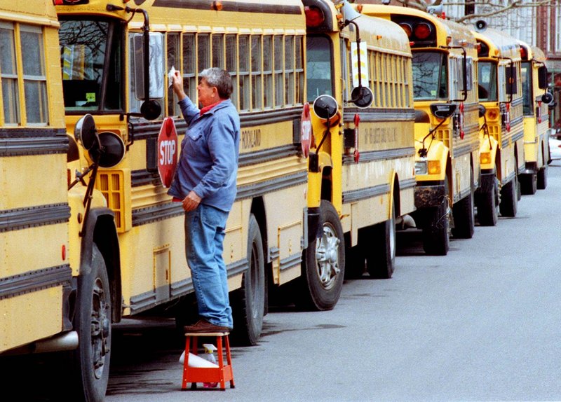 School buses carry kids to their classrooms, but there could be far fewer people there to teach them, a Portland principal says.
