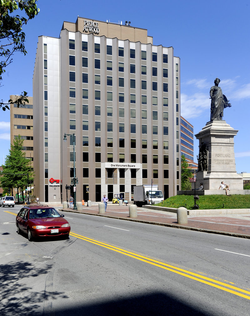 One Monument Square has been occupied by the Pierce Atwood law firm since the 1970s. The building is owned by Finard Properties of Burlington, Mass.