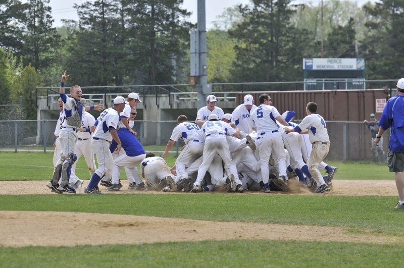 Somewhere at the bottom of that dog pile you’ll find Craig Woodbrey, whose hit with two outs in the ninth drove in the winning run for St. Joseph’s in a conference final last Sunday.